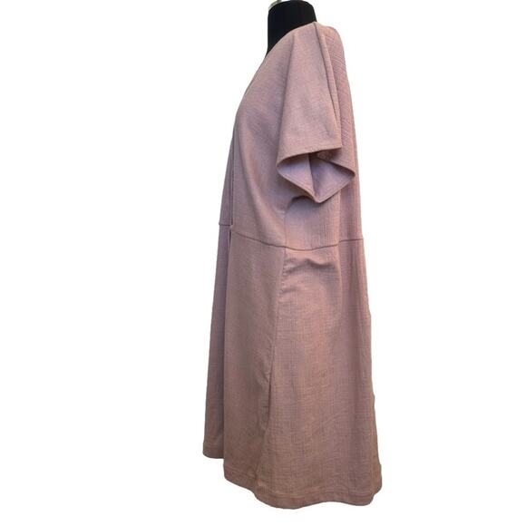 Madewell Texture Thread Wrap Dress Faded Mauve Stretch Sz 2X Casual Office M9235 - Picture 4 of 12